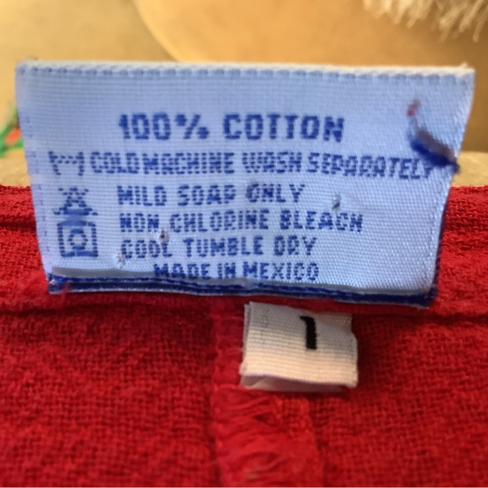 Oh My Gauze red cotton tunic size 1 - Picture 3 of 5